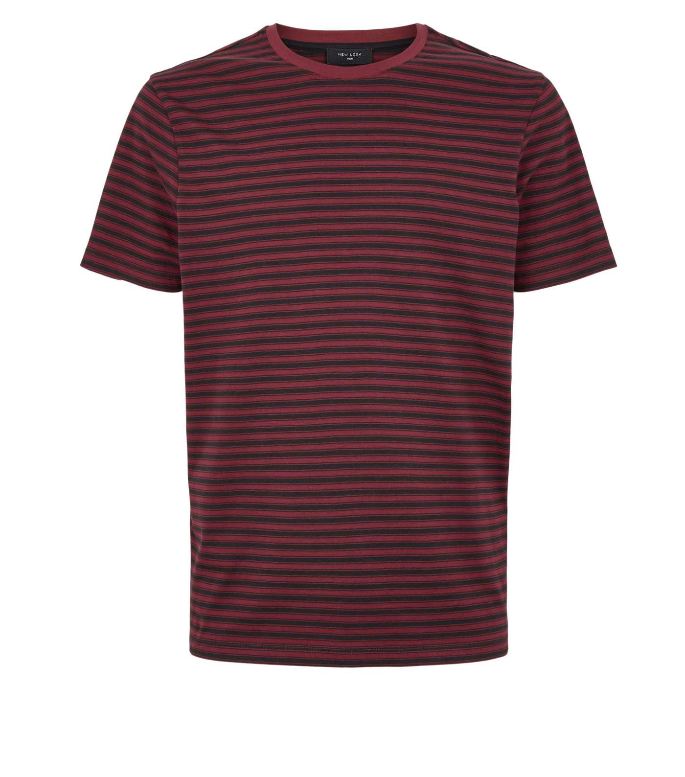 Burgundy Stripe Crew T-Shirt Image 4