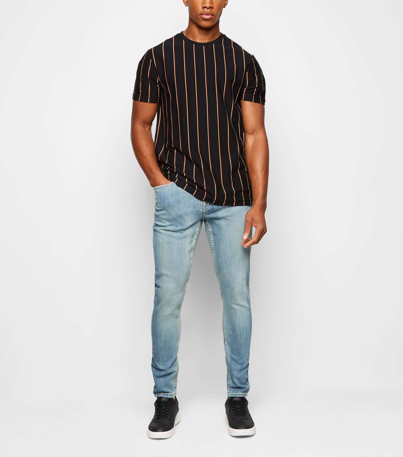 Black Vertical Stripe T-Shirt Image 2
