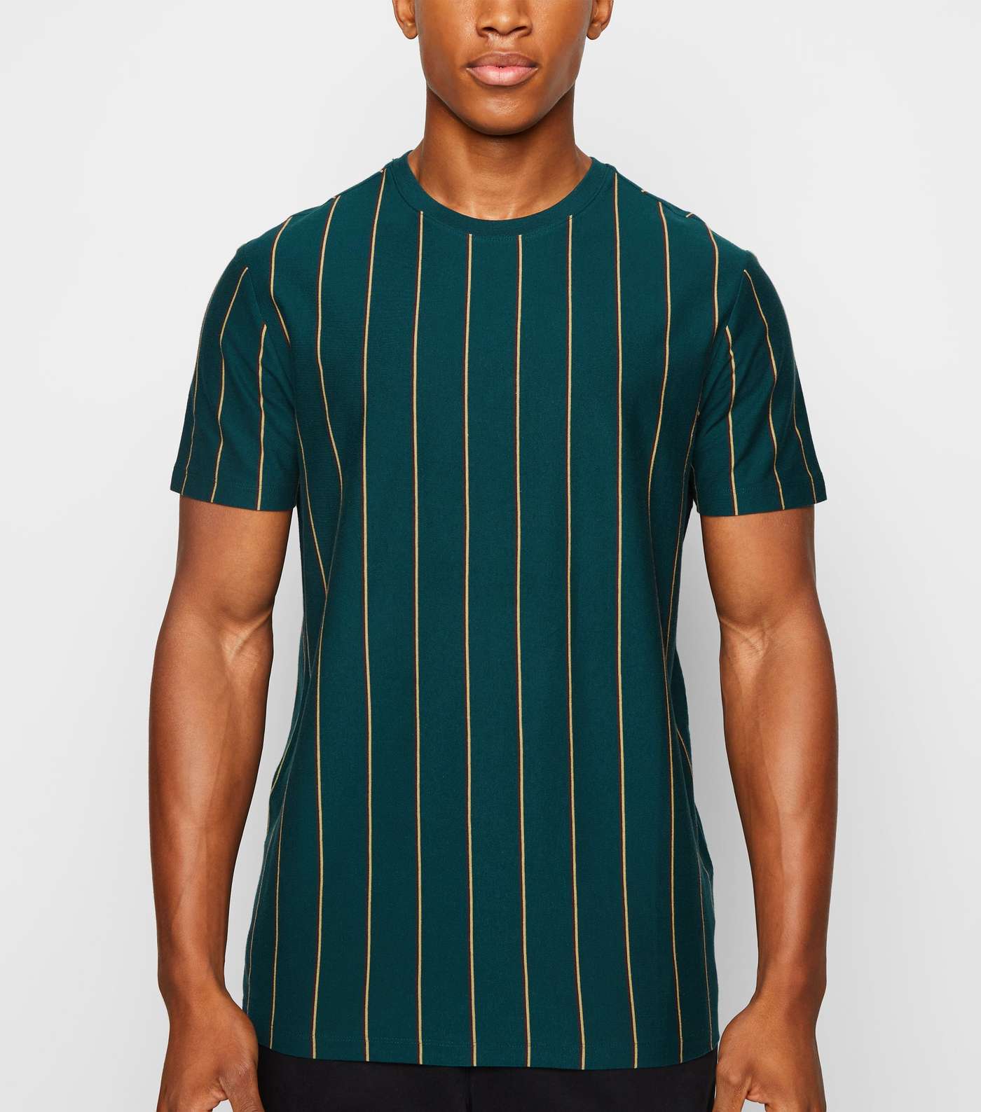 Dark Green Vertical Stripe T-Shirt
