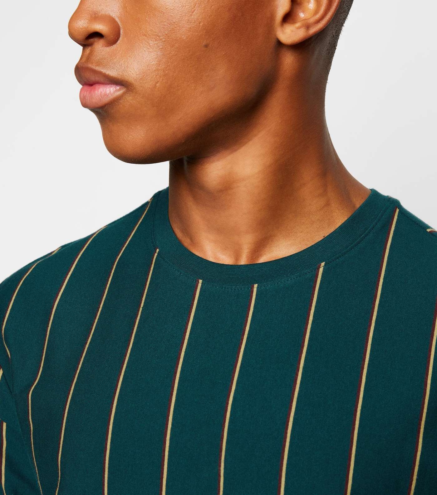 Dark Green Vertical Stripe T-Shirt Image 5