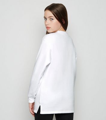 White longline sweatshirt sale