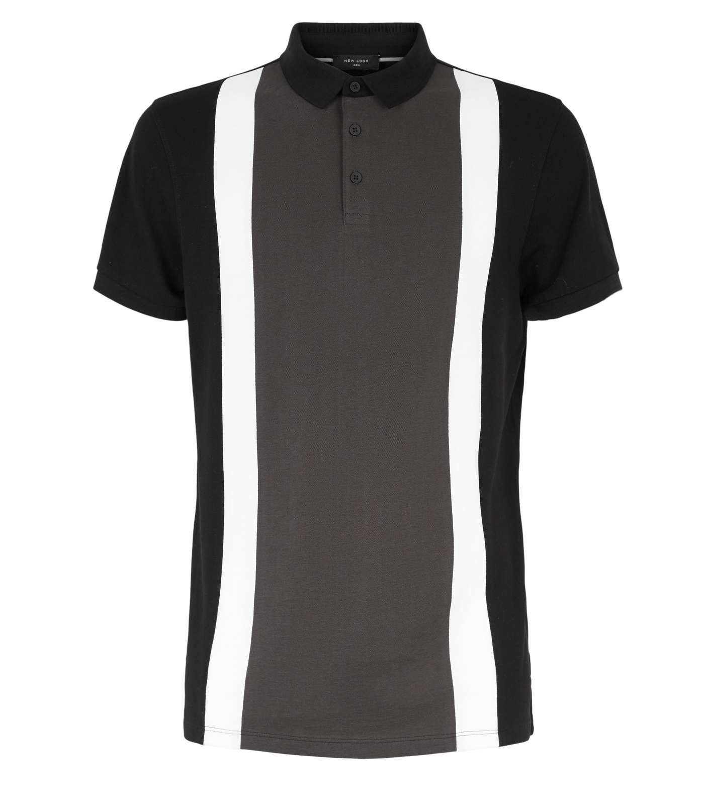 Dark Grey Colour Block Polo Shirt Image 4