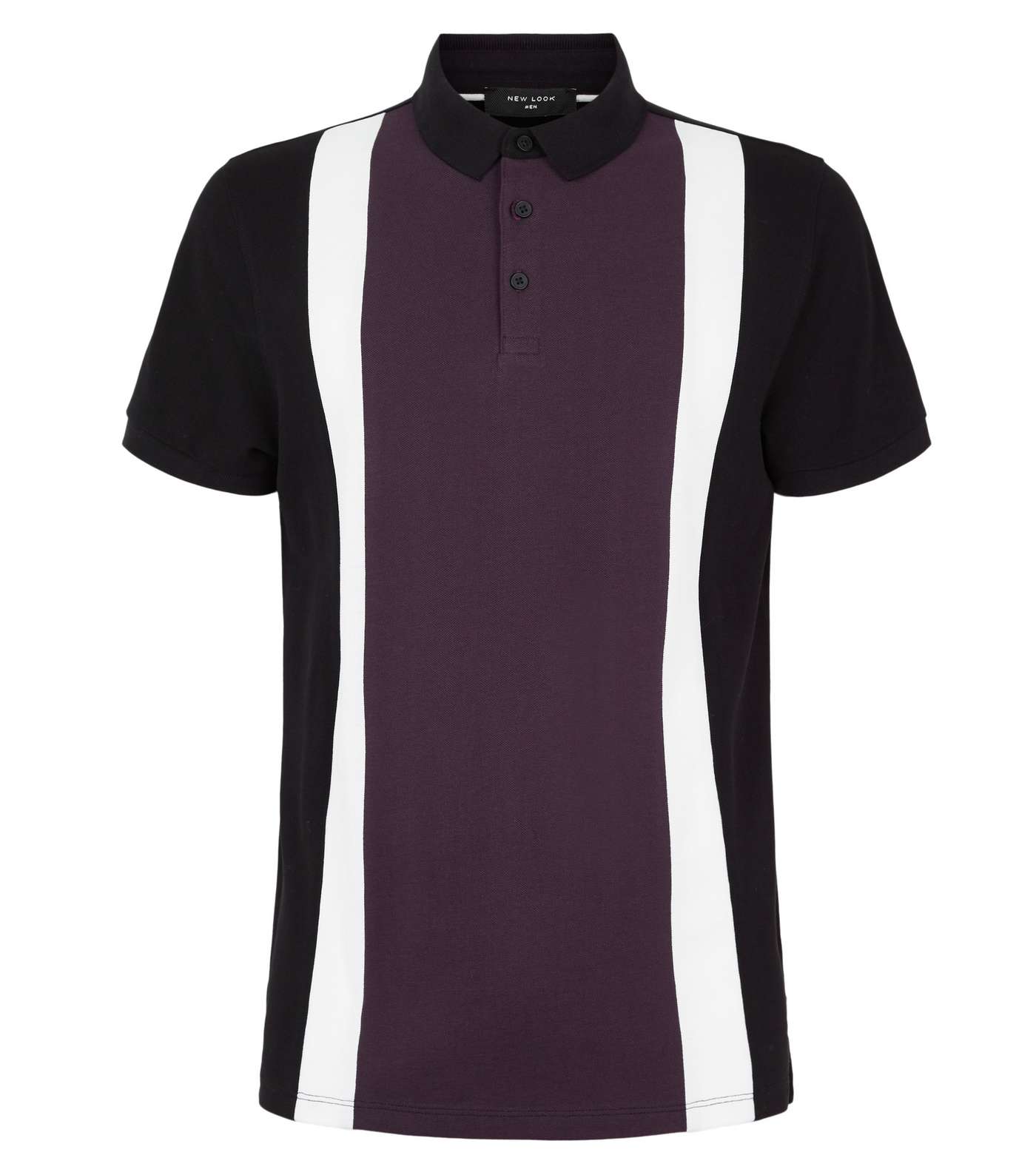 Purple Colour Block Polo Shirt Image 4