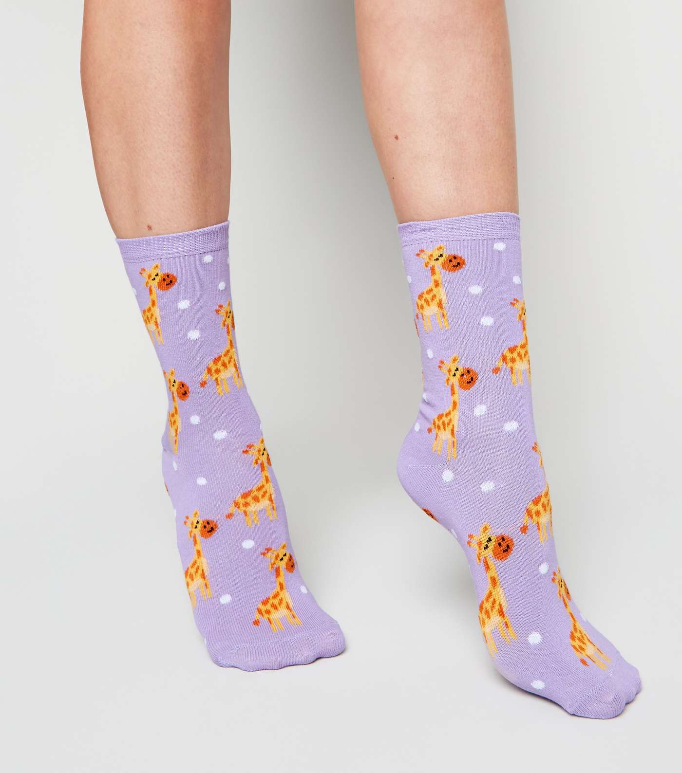 Light Purple Giraffe Spot Socks Image 2
