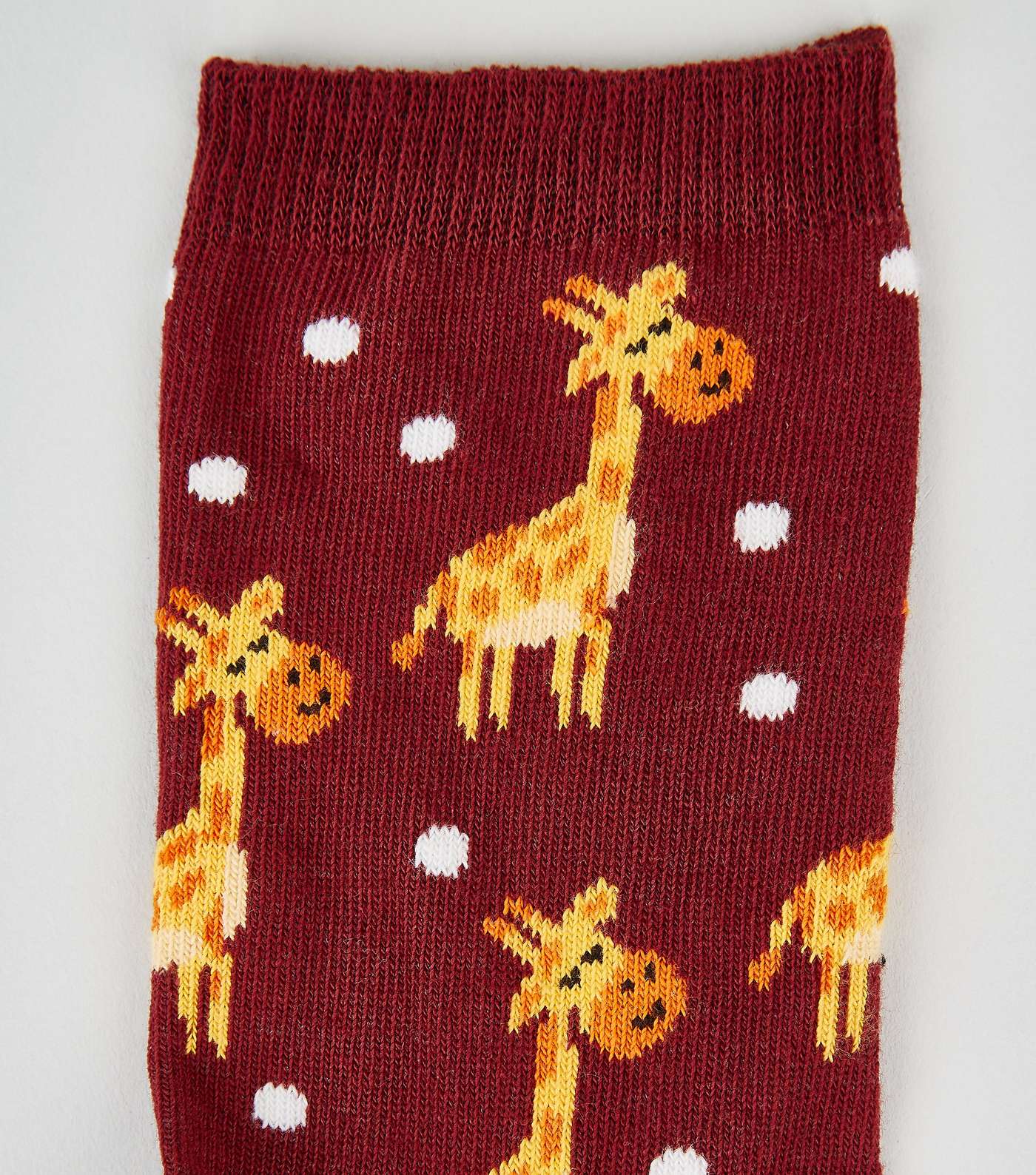 Burgundy Giraffe Spot Socks Image 3