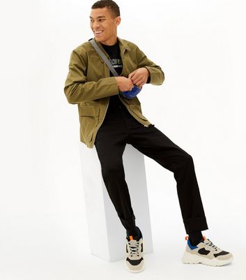 Image of Black Plain Straight Leg Jeans New Look