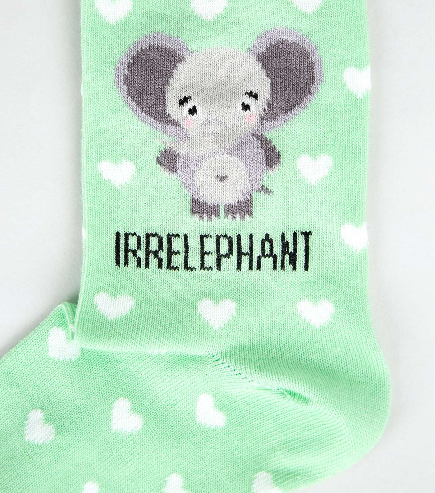 Mint Green Irrelephant Slogan Socks Image 3