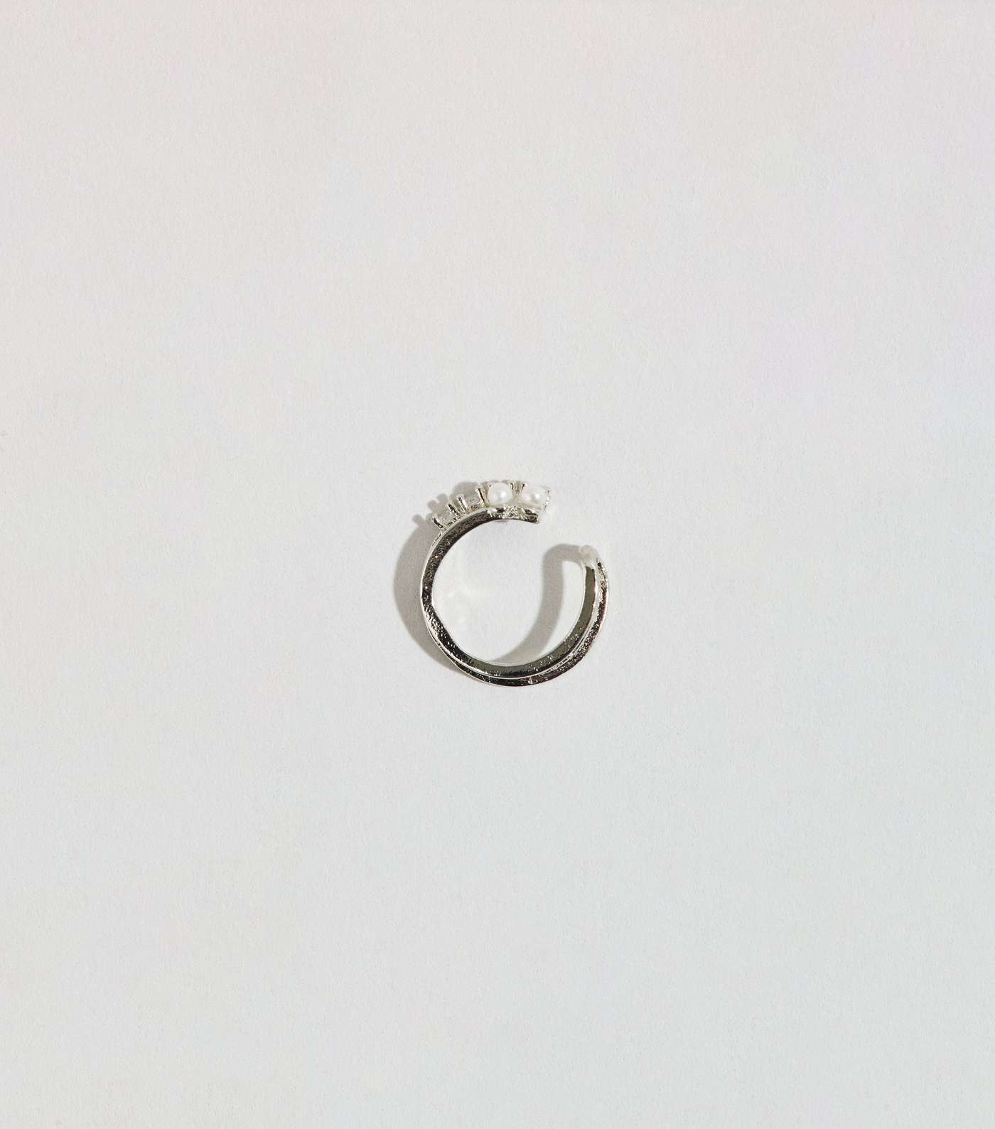 Silver Diamanté and Faux Pearl Ear Cuff Image 3