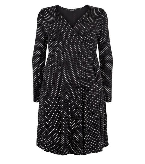 Haut Newlook Inspire à Pois Roses - Taille Grande 20/6 - Noir - Sans Manches - Occasion Très Bon état