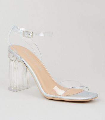 silver iridescent heels