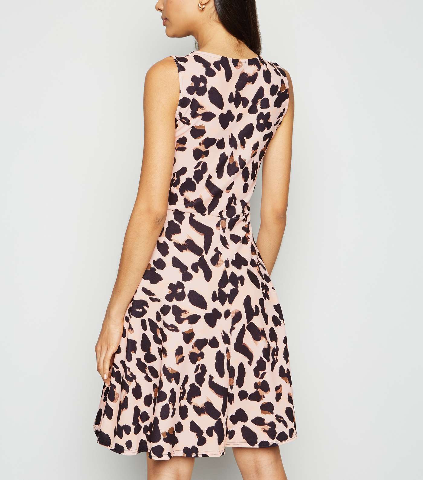 Missfiga Pink Leopard Print Skater Dress Image 3