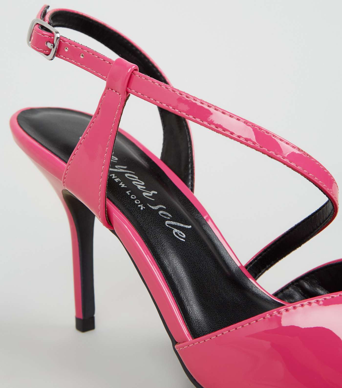 Bright Pink Patent Stiletto Court Shoes Image 4