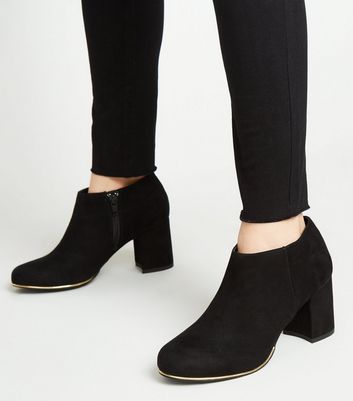 black block heel shoe boots