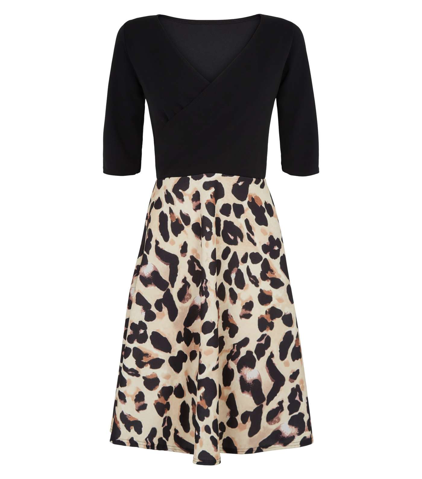 Missfiga Brown Leopard Print Skirt Skater Dress Image 4
