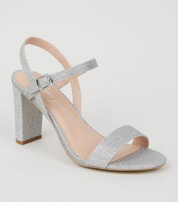 silver glitter shoes new look