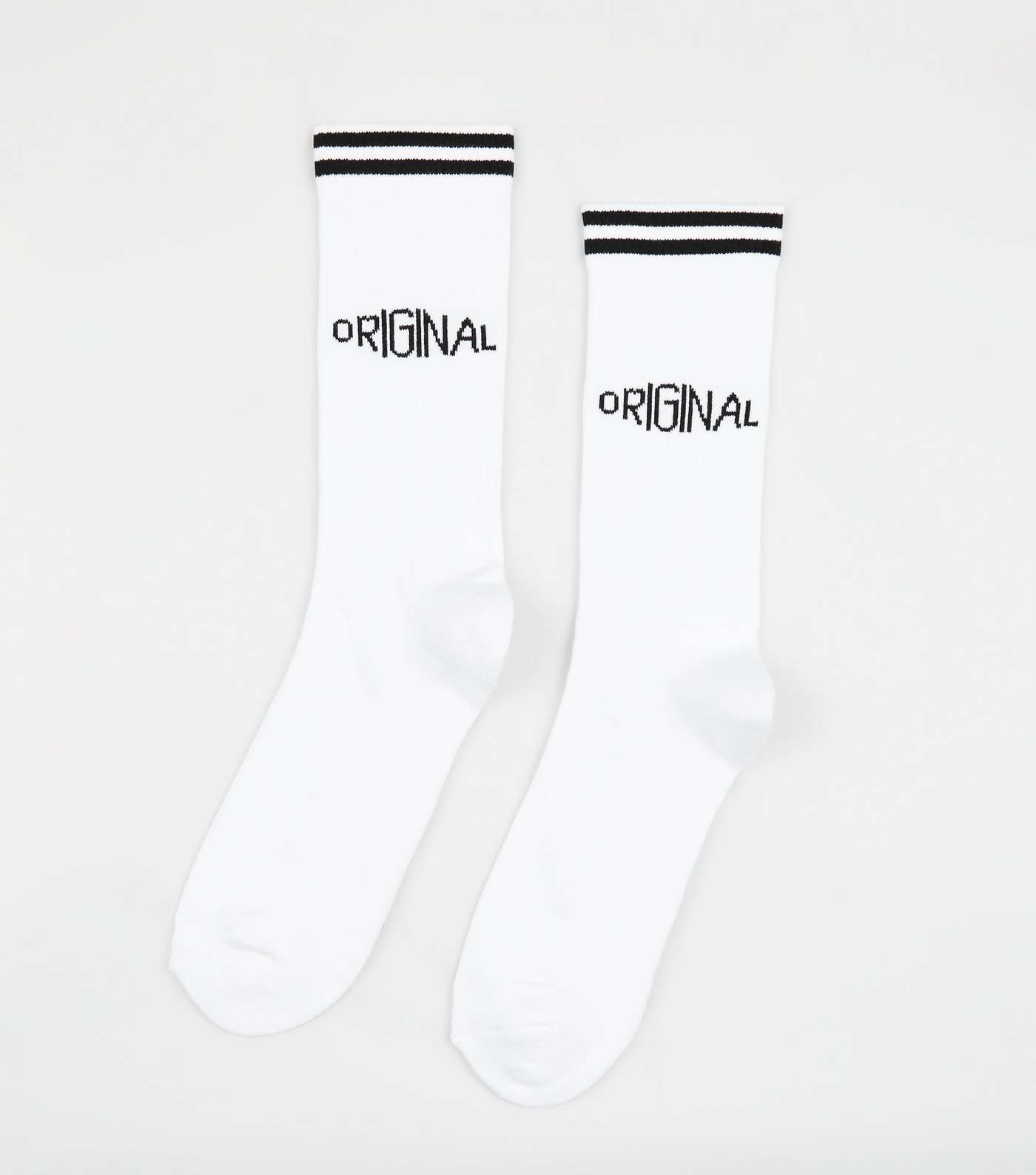 White Stripe Original Slogan Sports Socks