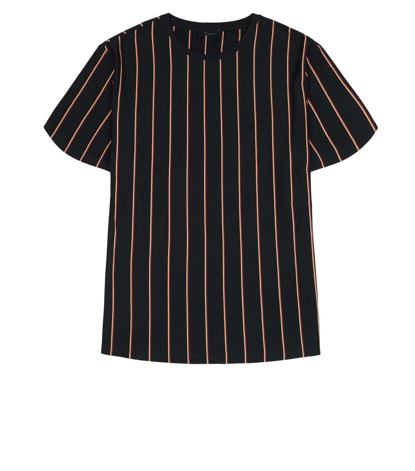 Plus Size Black Stripe Crew Neck T-Shirt Image 4