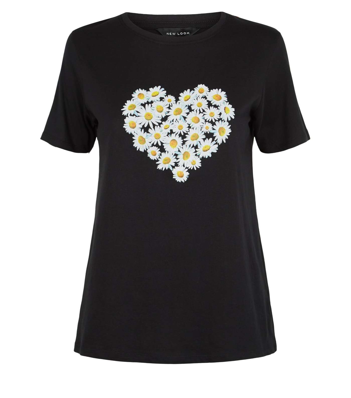 Black Daisy Heart Logo T-Shirt Image 4