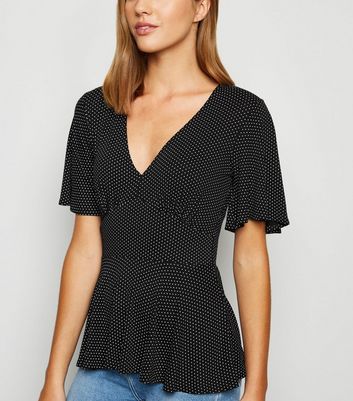 new look black peplum top