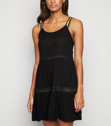 black crochet beach dress