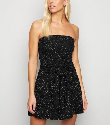 bandeau playsuit black