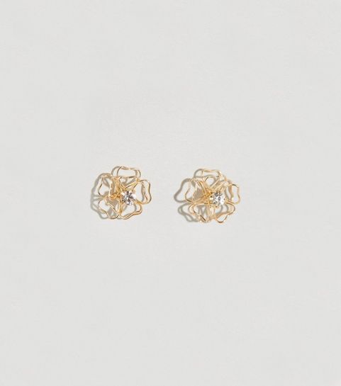 Gold Cut Out Flower Earrings