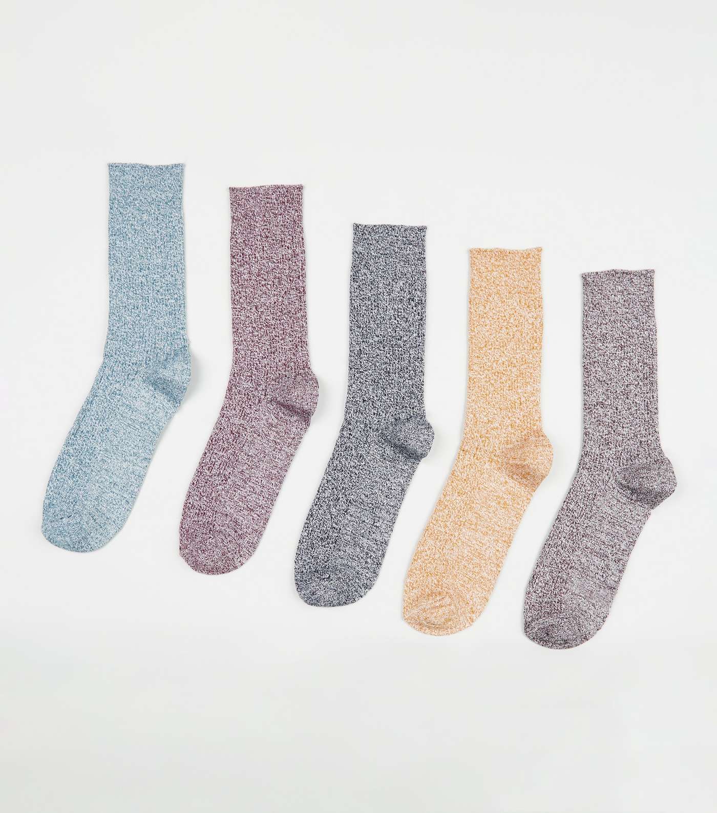 5 Pack Multicoloured Marl Socks