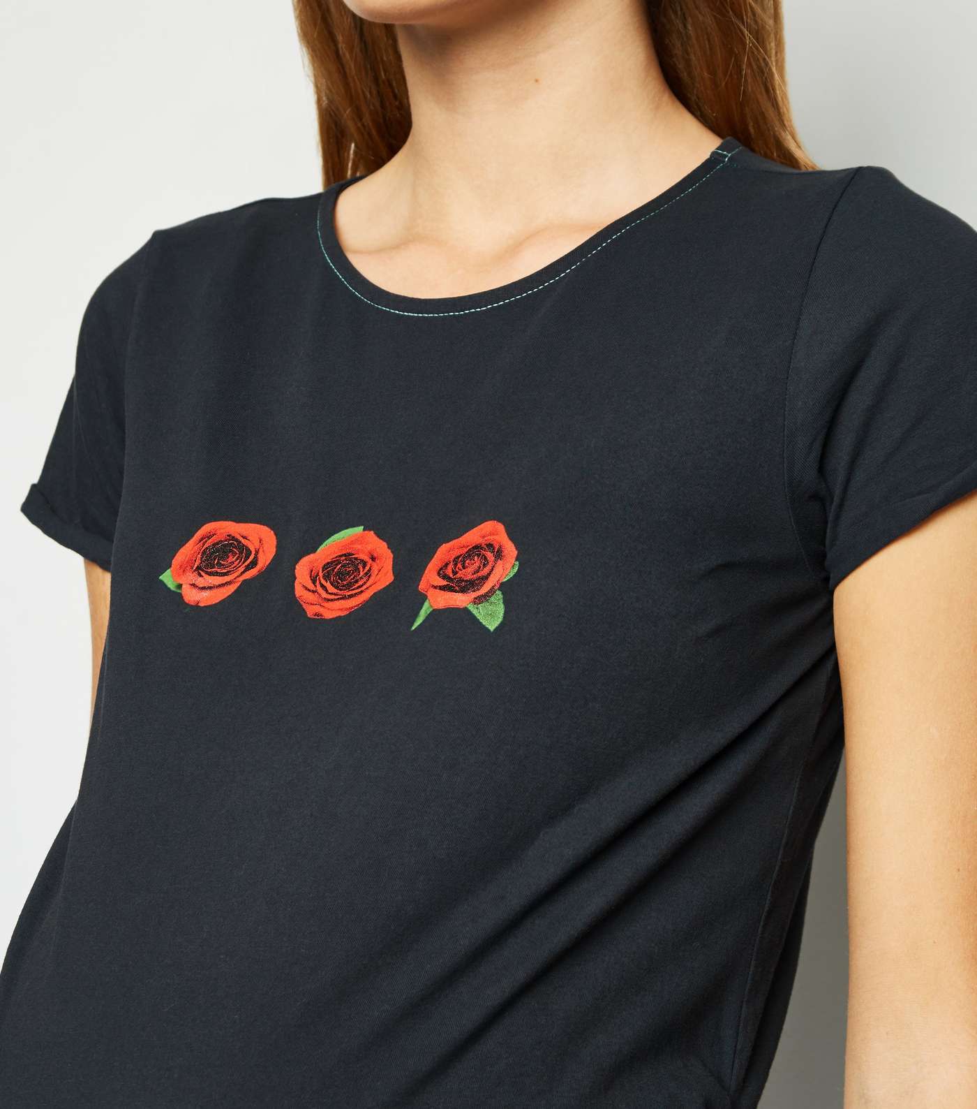 Maternity Dark Grey Washed Rose Logo T-Shirt Image 5