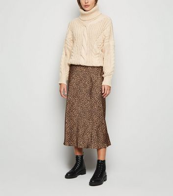 Satin leopard 2024 skirt h&m