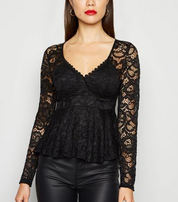 new look lace peplum top