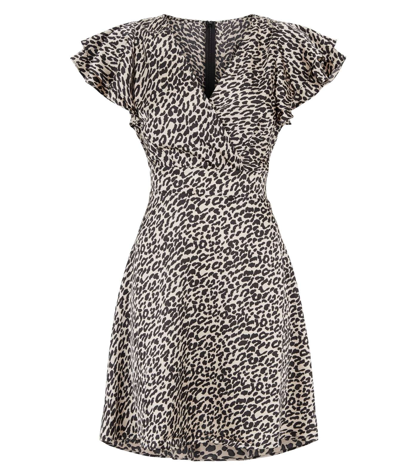 Blue Vanilla Off White Leopard Print Wrap Dress Image 4