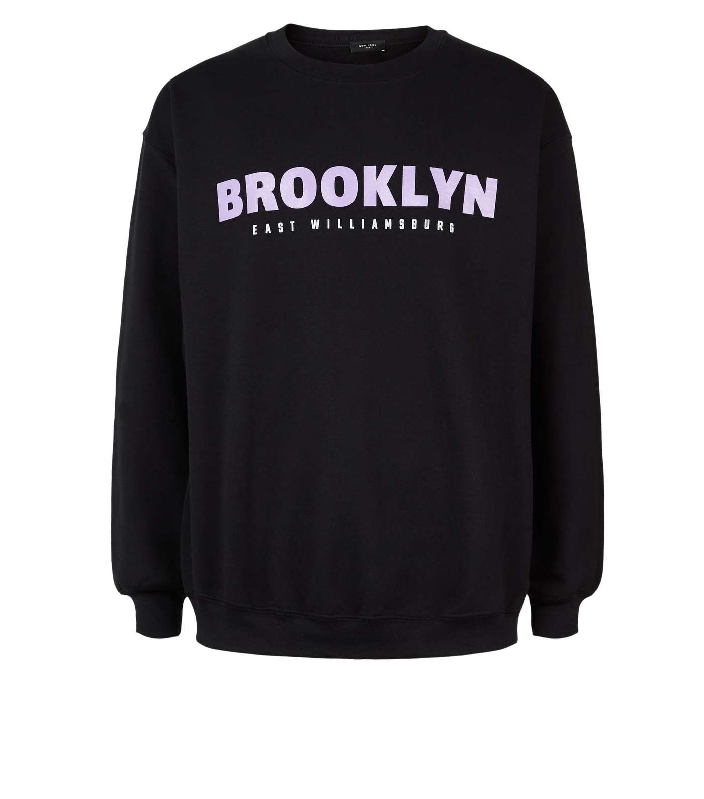 Black Brooklyn Oversized Slogan Sweatshirt Image 4