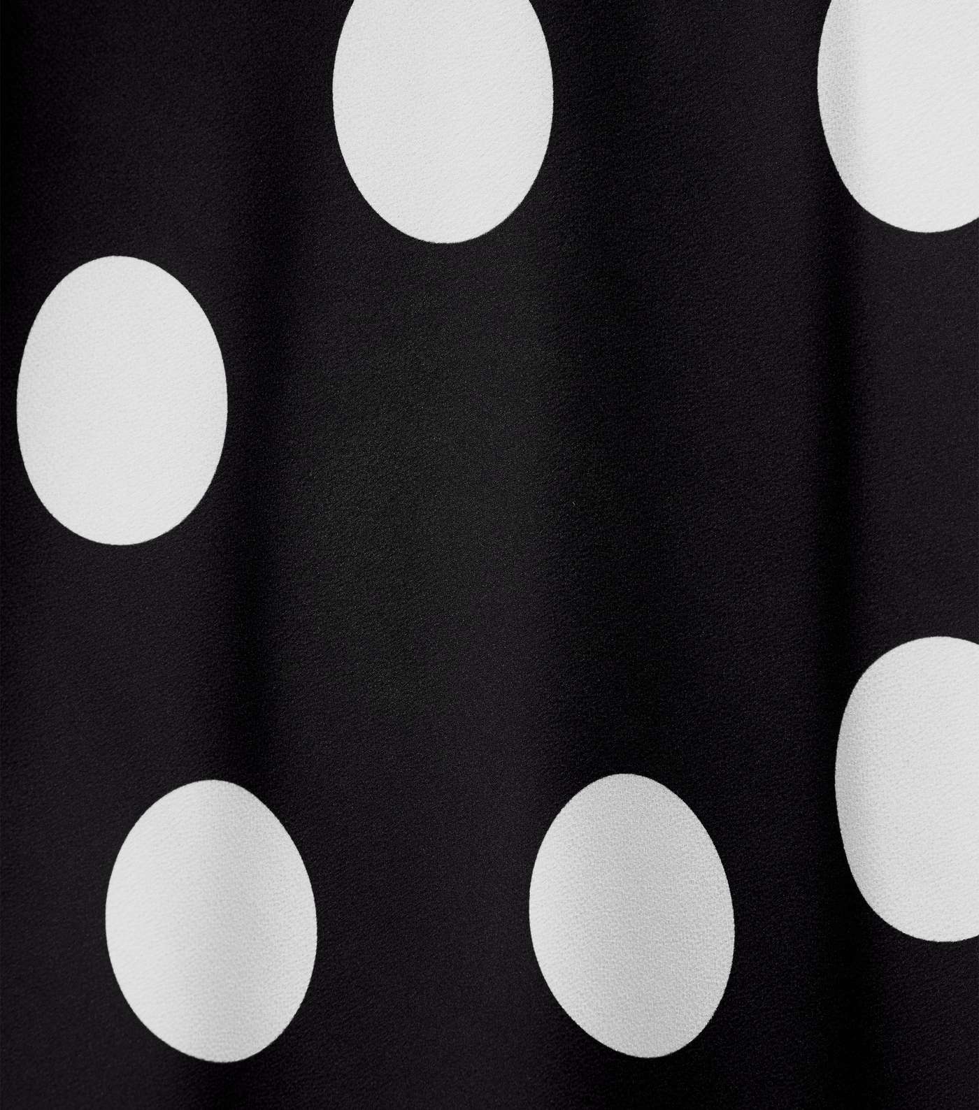 Black Bias Cut Satin Spot Midi Skirt Image 5