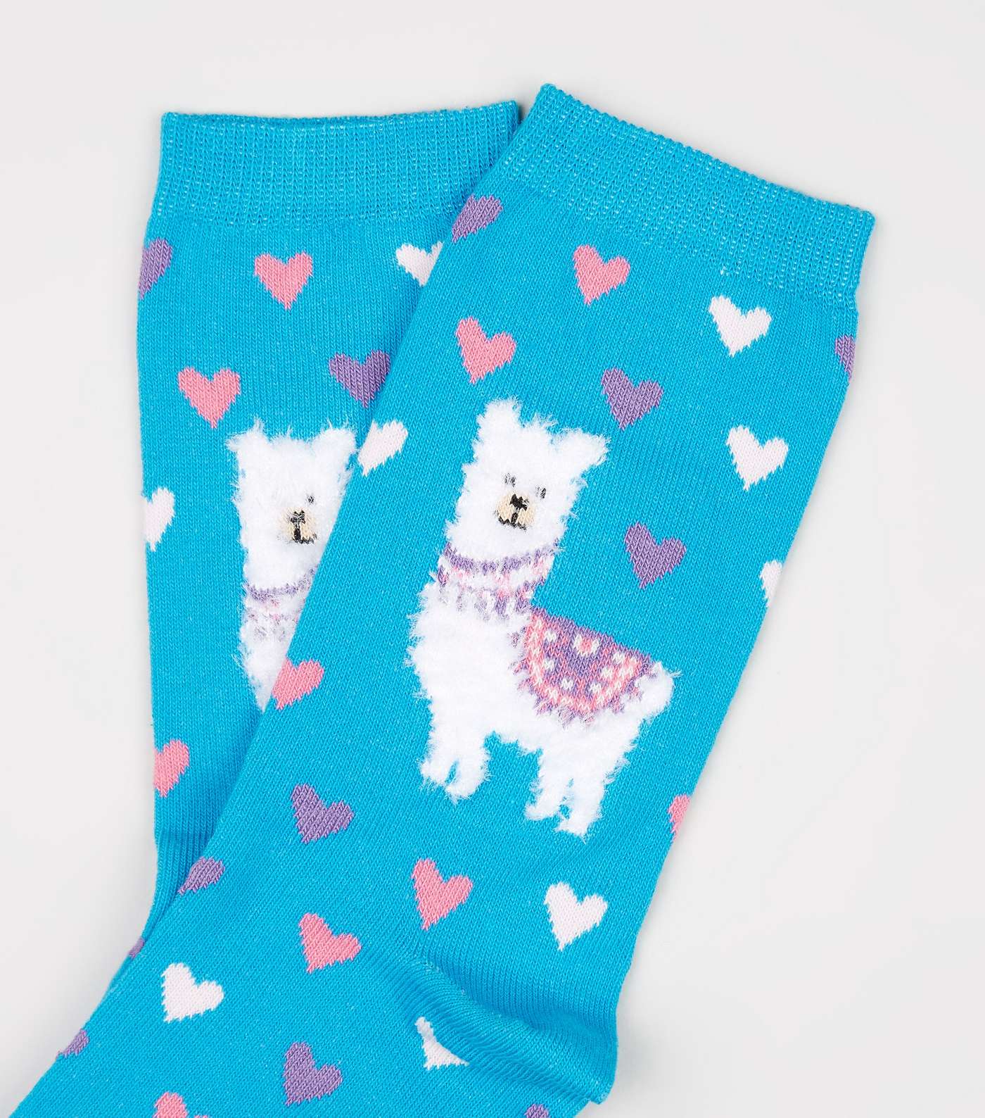 Teal Llama Heart Socks Image 3