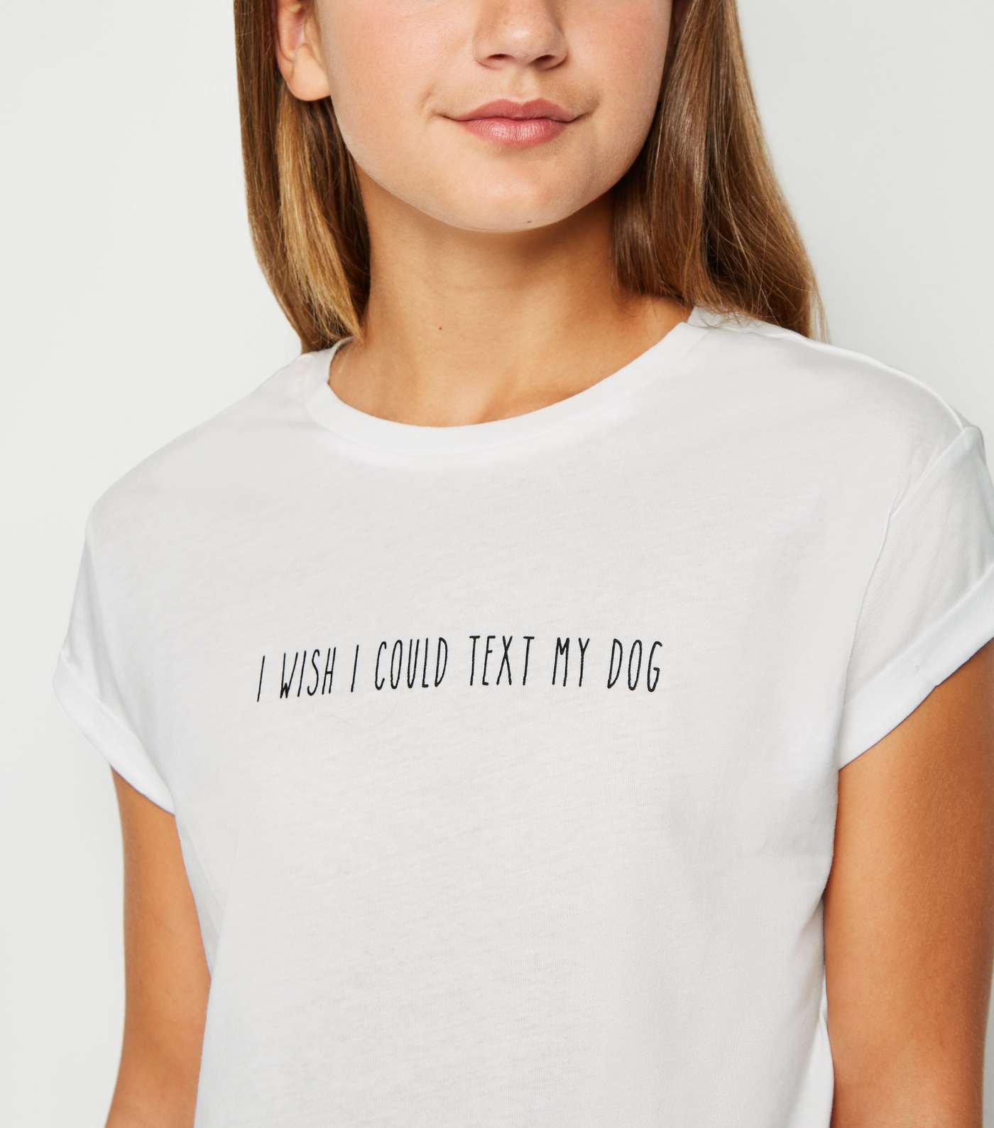Girls White Text My Dog Slogan T-Shirt Image 5