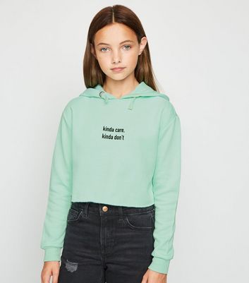 girls mint green hoodie