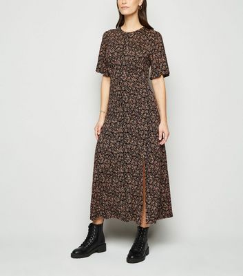 ditsy print midi dress