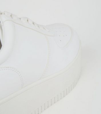 new look white platform trainers