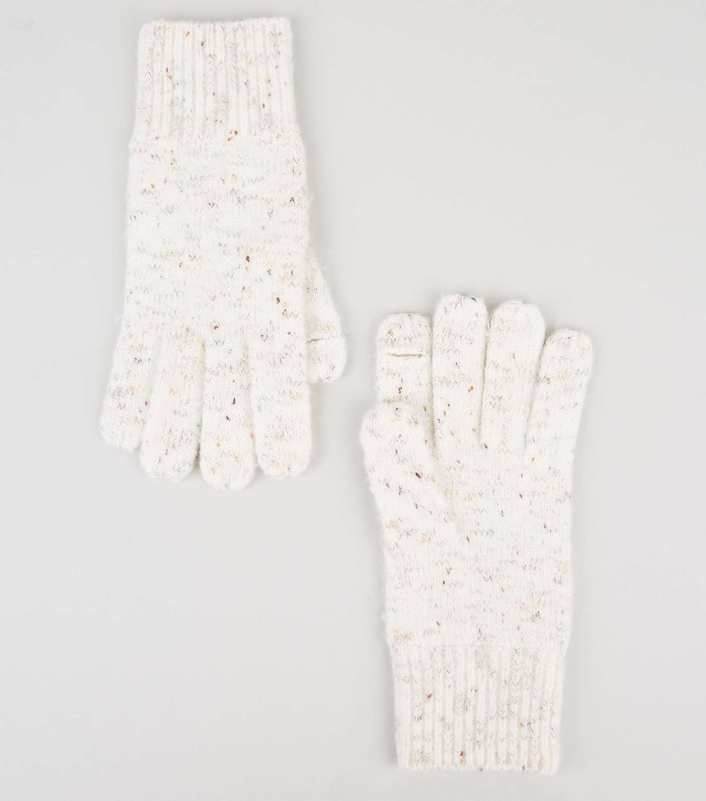 Cream Scarf and Gloves Set Image 2