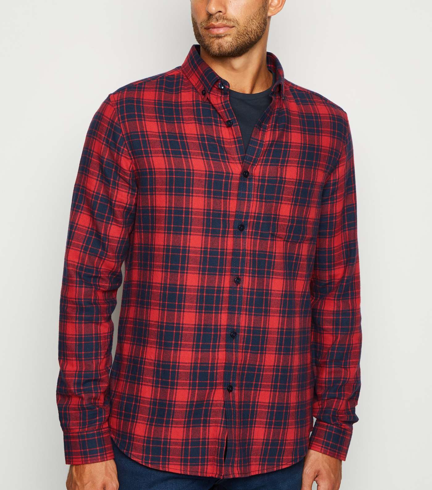 Red Check Long Sleeve Cotton Shirt