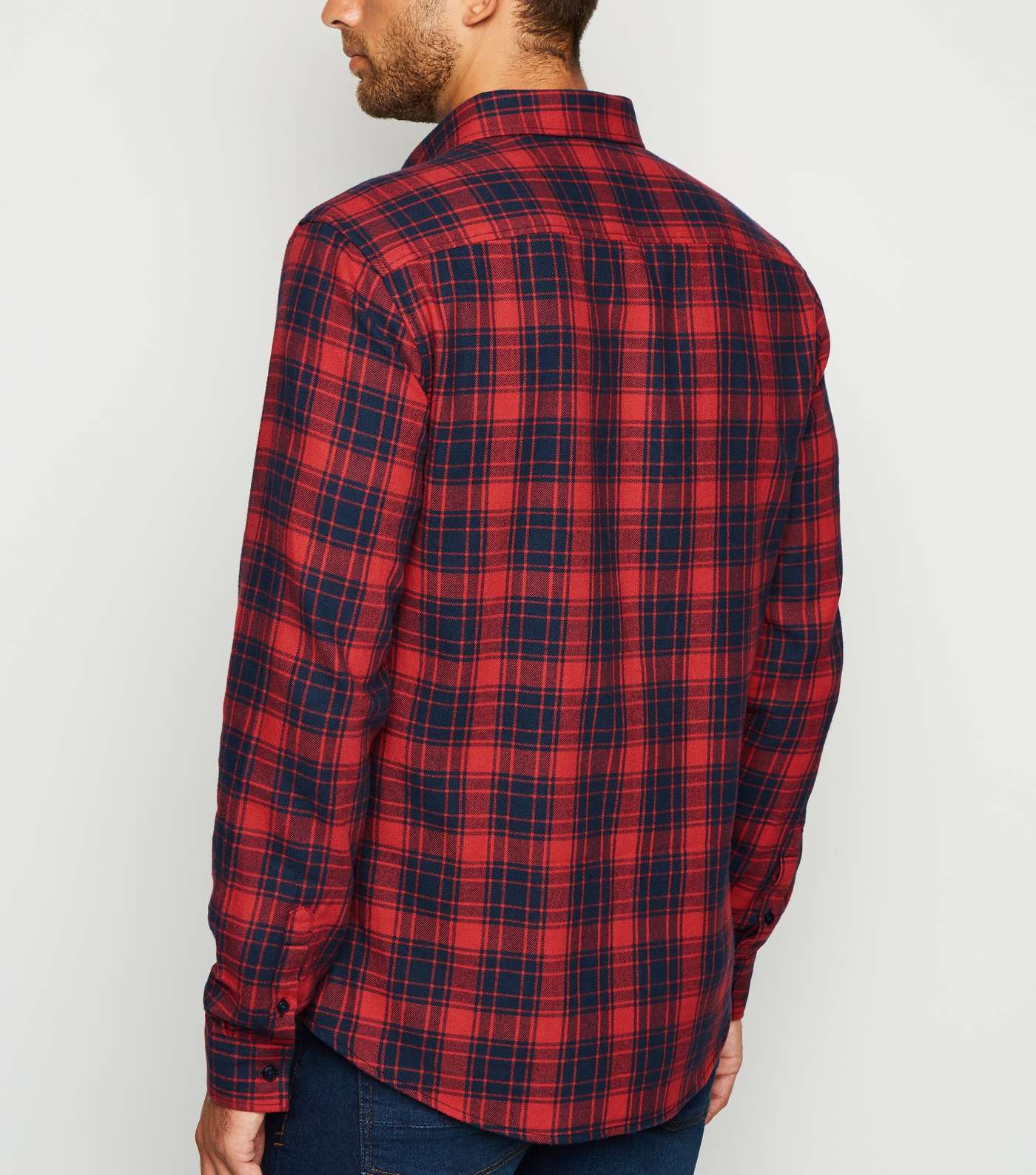 Red Check Long Sleeve Cotton Shirt Image 3