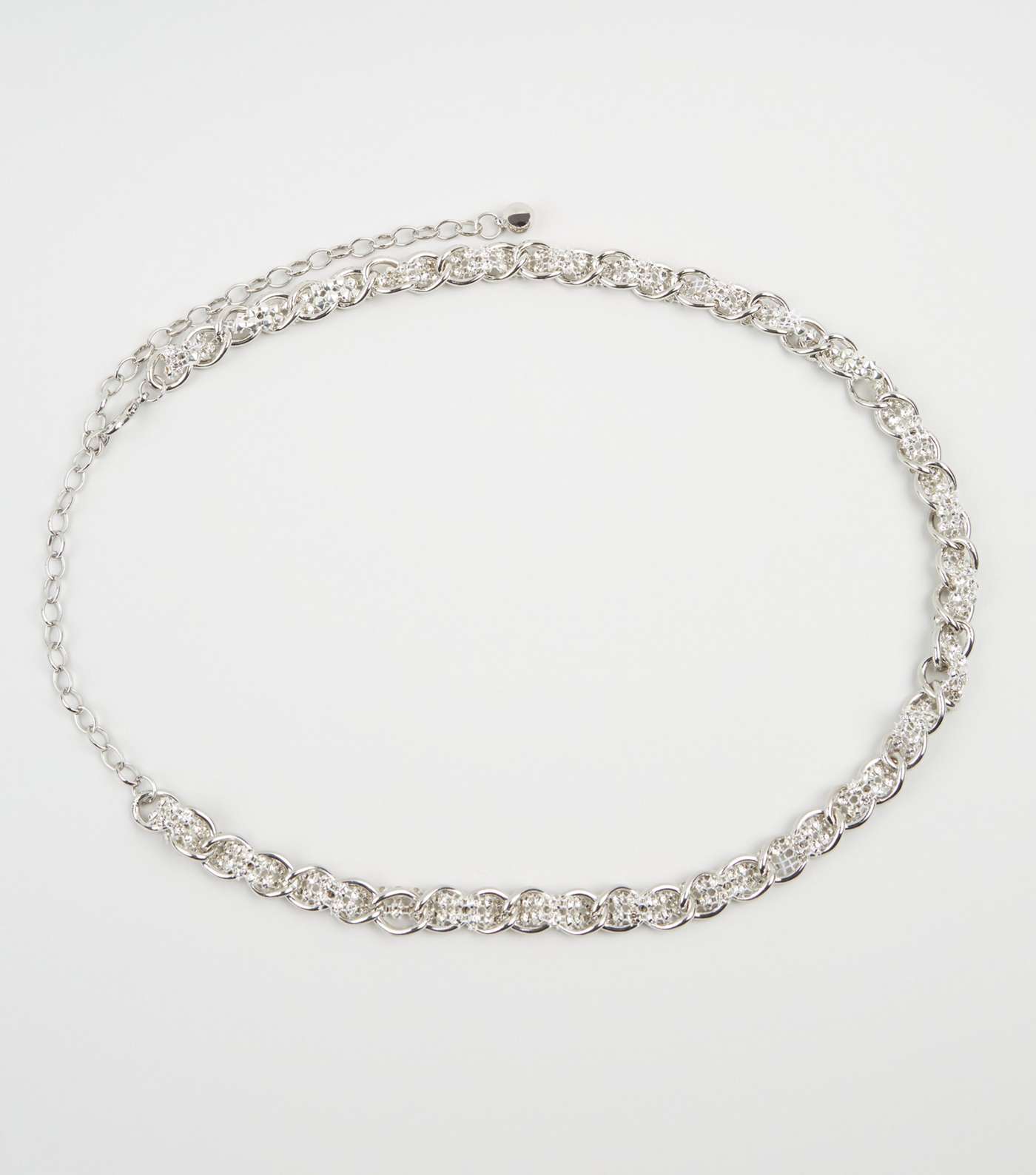 Silver Chunky Diamanté Thread Chain Belt
