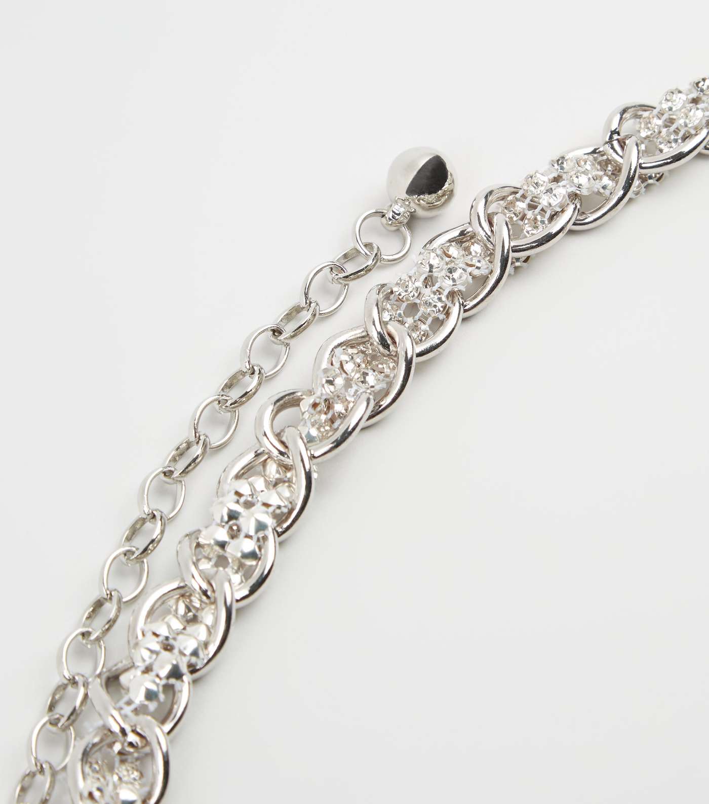 Silver Chunky Diamanté Thread Chain Belt Image 3