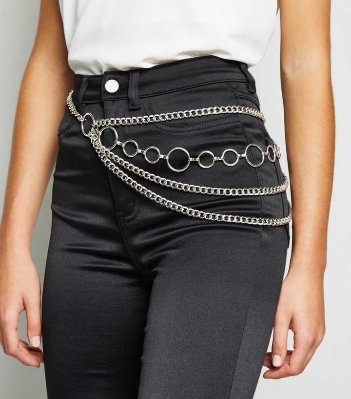 Chain Belts For Women Wasit Chain Belt Chain Chunky Belt Chain Silver