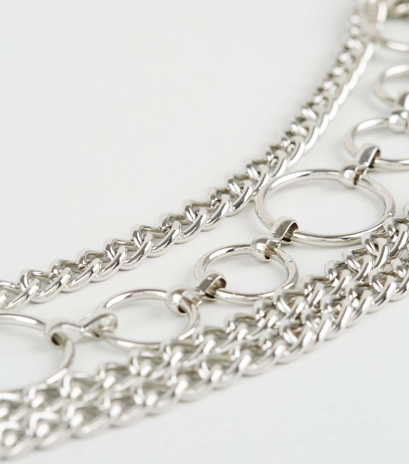 Silver Chunky Layered Chain Belt Image 3