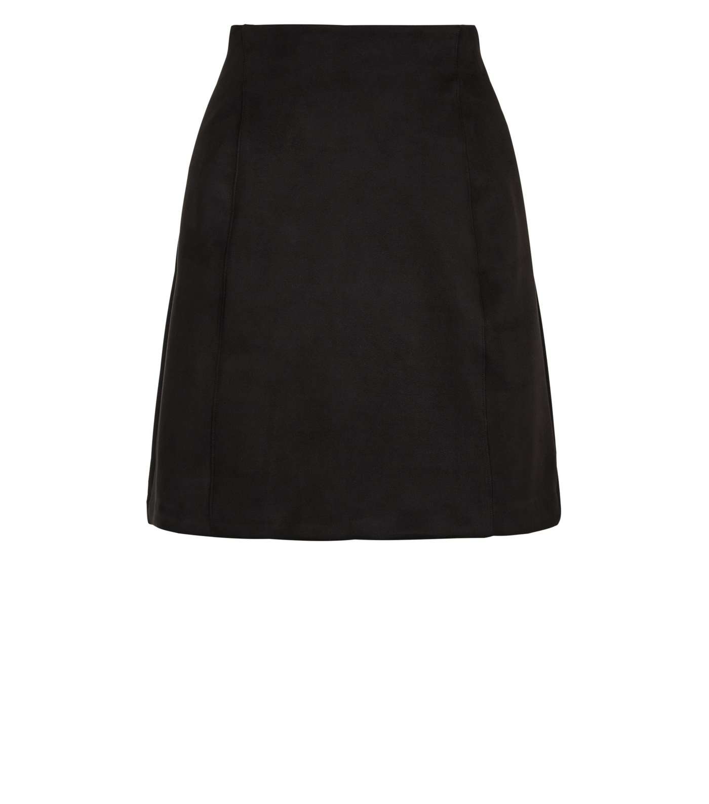 Black Suedette Seamed Mini Skirt Image 4