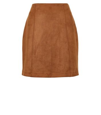 Beige suede skirt new deals look