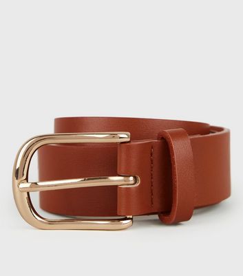 Tan Leather-Look Hip Belt | New Look