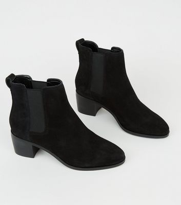 black suede heeled chelsea boots womens