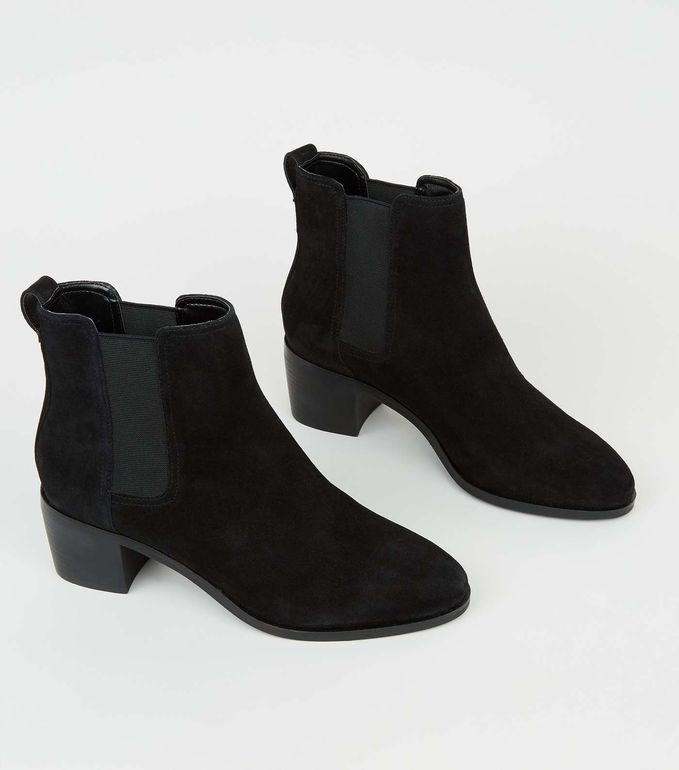 Black Suede Heeled Chelsea Boots Image 3